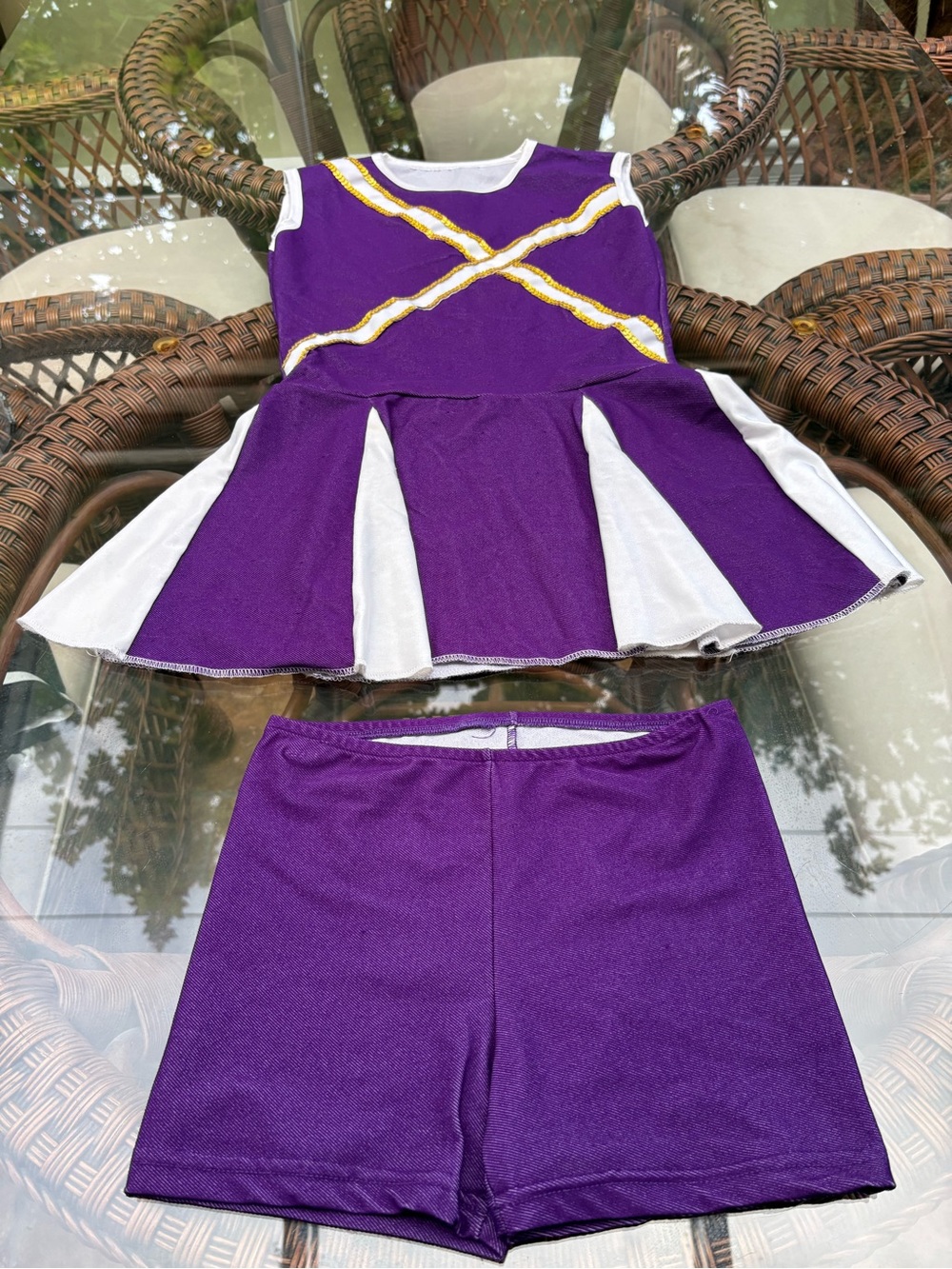 Purple & White Cheer Costume Set